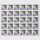 Violet lentescrocus cadeaupapier (Vlak)