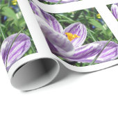 Violet lentescrocus cadeaupapier (Rol Hoek)