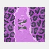 Violet Leopard Print Fleece Deken (Voorkant (Horizontaal))