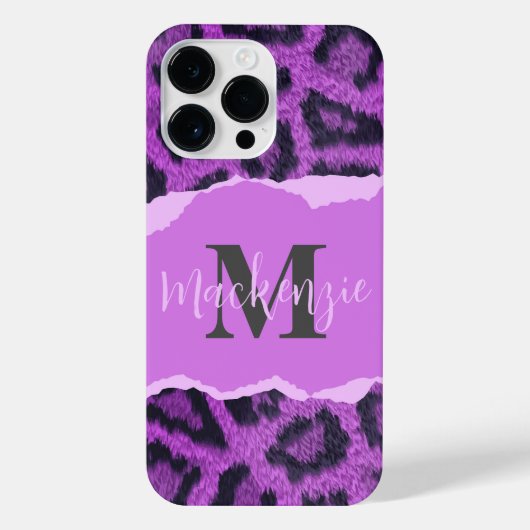 Violet Leopard Print iPhone Hoesje (Achterkant)