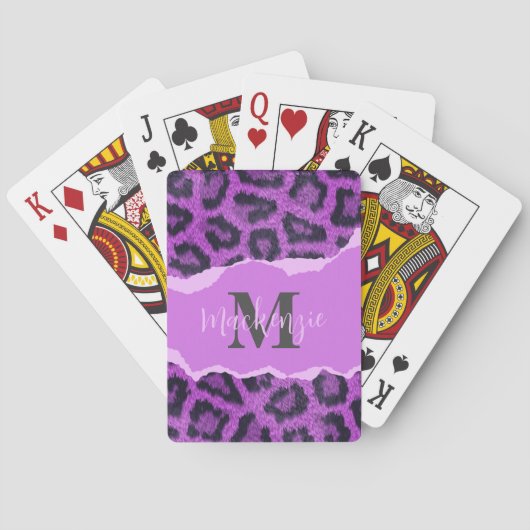 Violet Leopard Print Pokerkaarten (Achterkant)