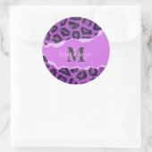 Violet Leopard Print Ronde Sticker (Tas)