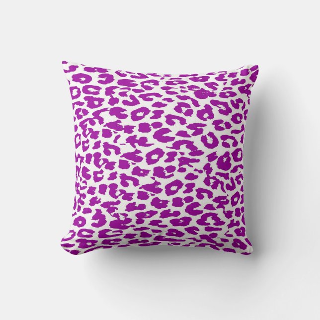 Violet-leopard printplaat kussen (Voorkant)