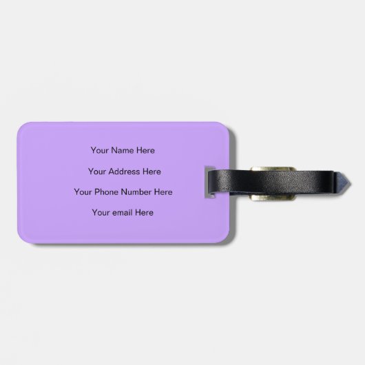 Violet Licht Paarse Monogram Initiaal Naam Gift Bagagelabel (Achterkant horizontaal)