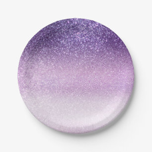 Violet Lila pastel Paars Triple Glitter Ombre Papieren Bordje
