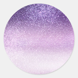 Violet Lila pastel Paars Triple Glitter Ombre Ronde Sticker