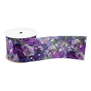Violet Lila Roos Flowers Garden Pattern Lint