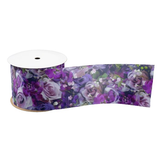 Violet Lila Roos Flowers Garden Pattern Lint (Spoel)