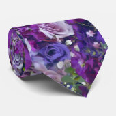 Violet Lila Roos Flowers Garden Stropdas (Opgerold)