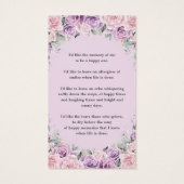 Violet Lilac rose Floral Signet funéraire (Dos)