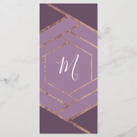 Violet Lilac Violet Rose Gold Hexagon Programmes (Dos)