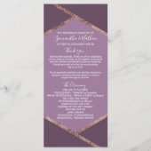 Violet Lilac Violet Rose Gold Hexagon Programmes (Devant)