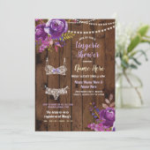 Violet Lingerie Douche Bachelorette Invitation boi (Debout devant)