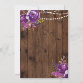 Violet Lingerie Douche Bachelorette Invitation boi (Dos)