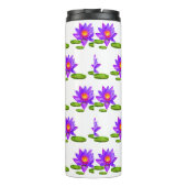 Violet Lotus Flowers & Lily Pads op White Thermosbeker (Achterkant)