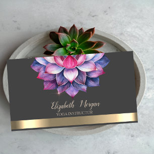 Violet Lotus Gouden Streep Yoga-instructeur Visitekaartje