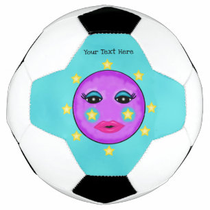 Violet Lune Jaune Étoiles Mignonne Visage