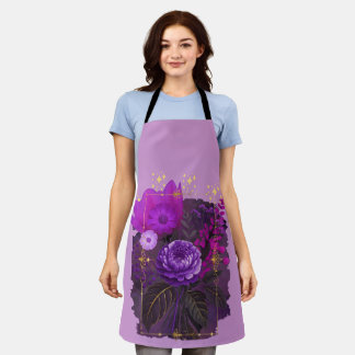 Violet Magical Floral Bouquet in Golden Frame Schort