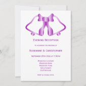Violet Mariage Réception Invitation Bells Ribbon (Devant)