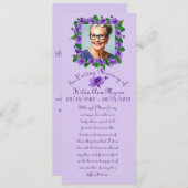 Violet Memorial/Funeral Kaart (Voorkant / Achterkant)