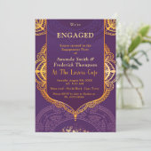 Violet met Gold Mandalas Kaart (Staand voorkant)