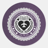 Violet Mexico Passport Ronde Sticker (Voorkant)