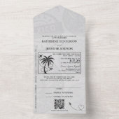 Violet Mexico Passport Wedding All In One Uitnodiging (Binnen)
