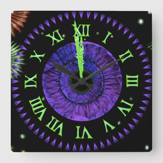 Violet Midnight Clock Vierkante Klok (Voorkant)