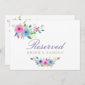 Violet Mix Waterverf Floral Weddenschap Gereservee (Voorkant / Achterkant)