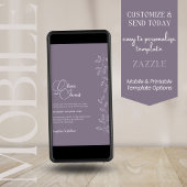 Violet Modern Bruiloft QR Code Uitnodiging