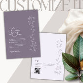 Violet Modern Bruiloft QR Code Uitnodiging