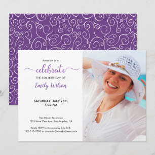 Violet Motif 30e anniversaire Invitation photo