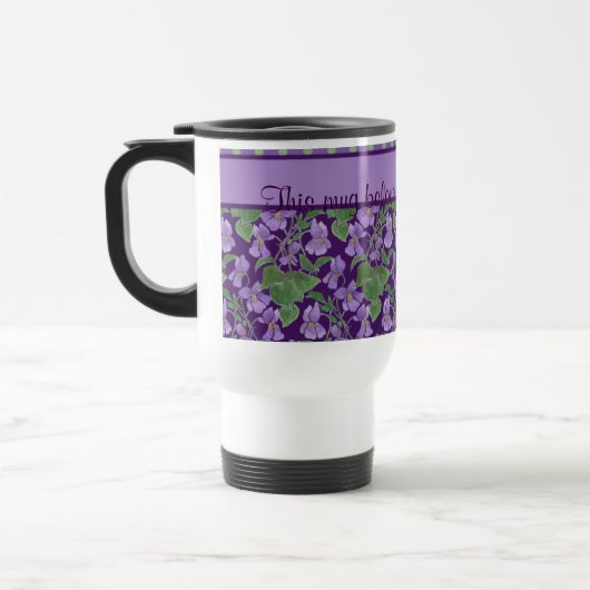 Violet Motif Travel Mug pour personnaliser (Gauche)