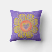 Violet n Jaune Coussins de fleurs du coeur (Verso)