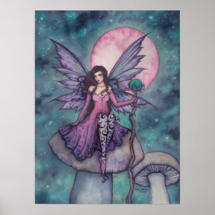 Violet Night Feeërieke Kunst van Molly Harrison Poster