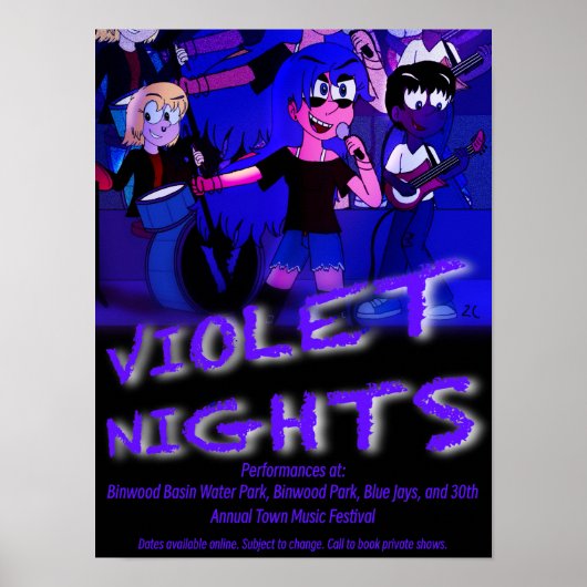 Violet Nights Band Poster (Devant)