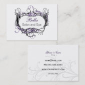 violet, noir et blanc Carte de visite chic (Devant / Derrière)