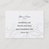 violet, noir et blanc Carte de visite chic (Dos)