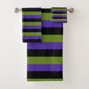 Violet Noir Vert Sorcellerie Rayures Halloween