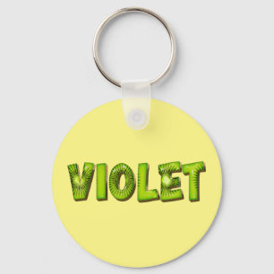 Violet Nom Kiwi Design Porte-clés