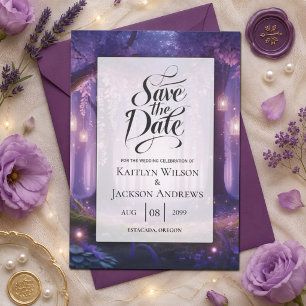 Violet om Middernacht Betoverd Bos Huwelijk Save The Date