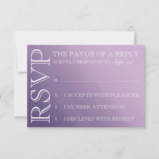 Violet Ombre Faire-part de mariage rsvp (Devant)