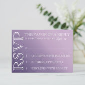 Violet Ombre Faire-part de mariage rsvp (Debout devant)