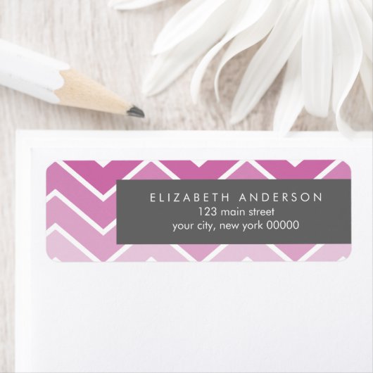 Violet Ombre Zig Zag Chevron Pattern Etiket (Insitu)