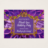 Violet or Tone Elégant Mardi Gras fête d'anniversa (Devant)