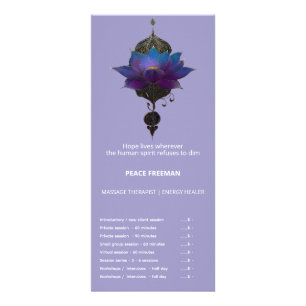 VIOLET ORACLE MYSTIEKE LOTUS SYMBOLIEK RECLAMEKAART