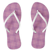 Violet Orchidée Plaid Motif tongs (Semelle)