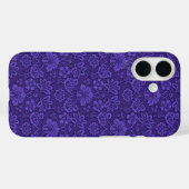 Violet Paars  Damaspatroon Case-Mate iPhone Case (Achterkant (horizontaal))