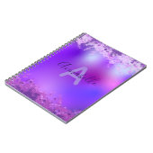 Violet Paars Fancy modern Glam Glitter Custom Notitieboek (Linkerzijde)