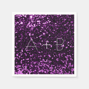 Violet Paars Grape Plum Sequin Sparkly Glitter Servet